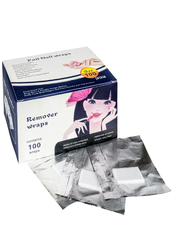 Foil wraps with cotton pads for gel polish removal, ensuring easy and effective gel polish removal. Suitable for professional and everyday use.Pack contains: 100 pcs....