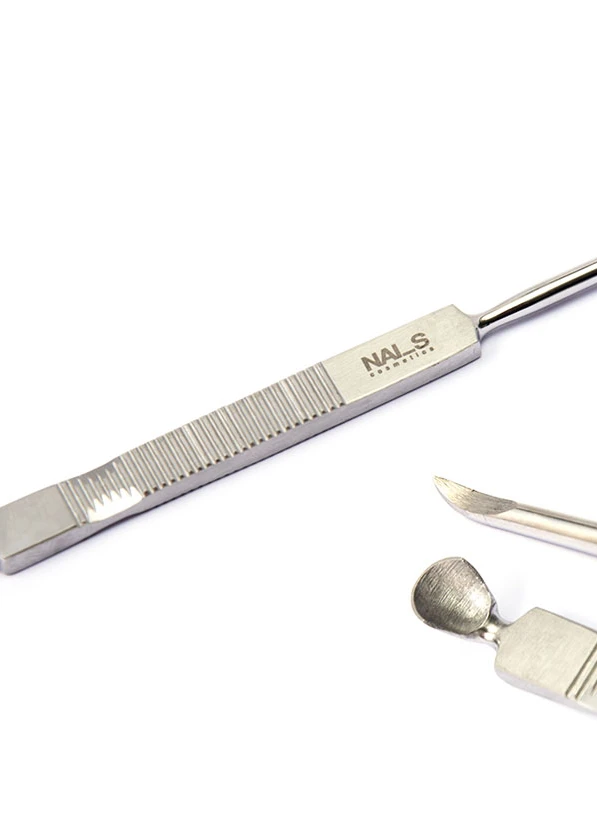 Pusher PS.Manicure tool for preparing the nail plate and cuticle area before further treatment.Used to gently push back the cuticle and clean the nail plate.Information:• Tool for pushing back cuticles• Suitable for manicure and pedicure• Made of stainless steel...