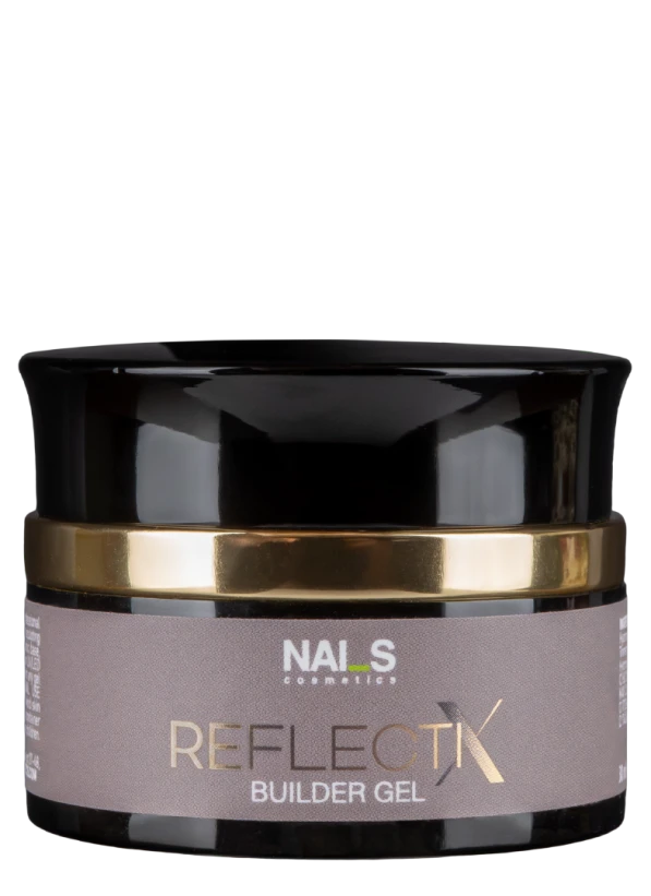 Reflectix Builder Gel UV/LED is a professional builder gel with a reflective effect, designed for strengthening natural nails, nail extensions, and creating the perfect nail architecture. Thanks to its self-leveling consistency, it helps create a smooth nail surface while reducing filing and saving the technician's working time. The reflective particles create a luxurious sparkle that looks elegant in everyday lighting and transforms into a striking reflective effect under flash or direct light....